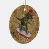 Skateboarden T-Rex Keramisch Ornament (Rechts)