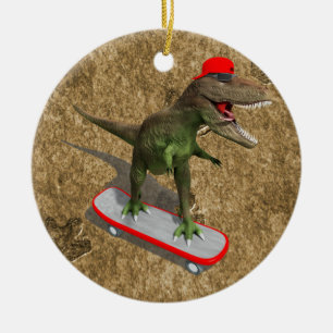 Skateboarden T-Rex Keramisch Ornament
