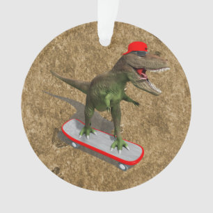 Skateboarden T-Rex Ornament