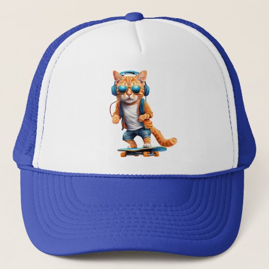 Skateboarden Tabby Baseball Hat Trucker Pet (Voorkant)
