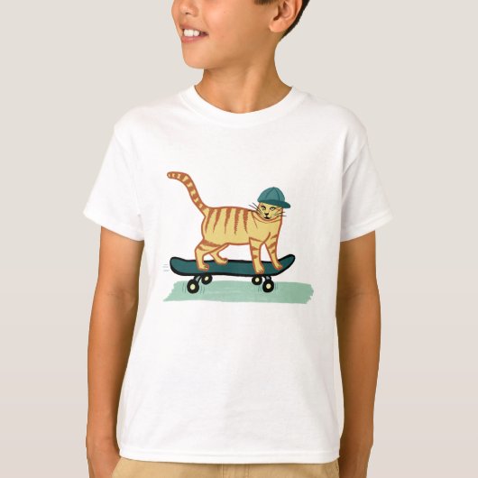 Skateboarden Tabby Kat Leuk T-shirt (Voorkant)