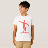 Skateboarden - Tropisch roze T-shirt (Voorkant volledig)