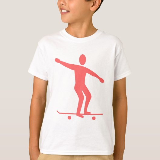 Skateboarden - Tropisch roze T-shirt (Voorkant)