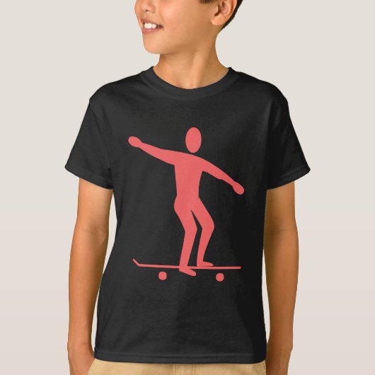 Skateboarden - Tropisch roze T-shirt (Voorkant)