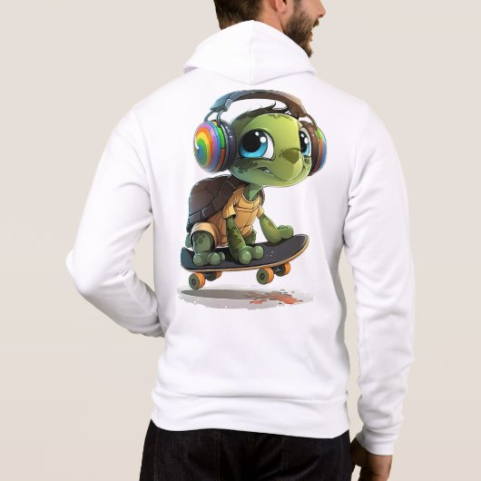 Skateboarden Turtle Hoodie (Achterkant)