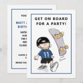 Skateboarden Verjaardagsfeestje Uitnodigingen (Voorkant / Achterkant)