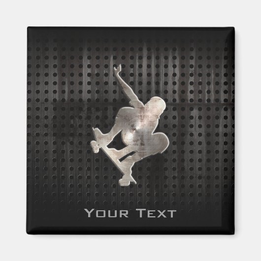 Skateboarden; zwart magneet (Voorkant)