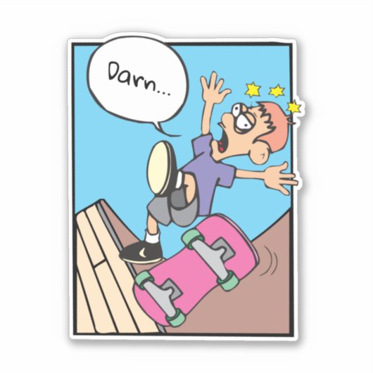 Skateboarder Aangepaste VinylSticker Sticker (Voorkant)