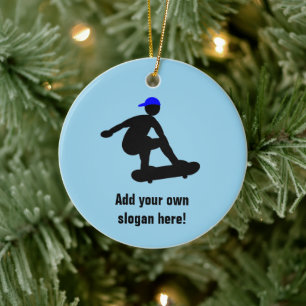 Skateboarder - de Grafiek van de Jongen van de Ska Keramisch Ornament