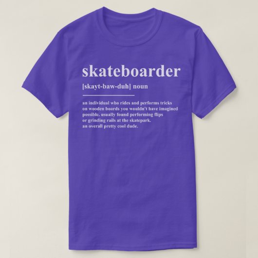 Skateboarder Definitie T-shirt (Design voorkant)