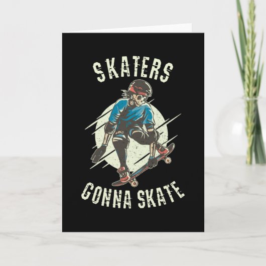 Skateboarder die Schaats krijgt op Skeleton Skateb Kaart (Voorkant)