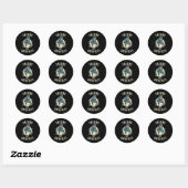 Skateboarder die Schaats krijgt op Skeleton Skateb Ronde Sticker (Vel)