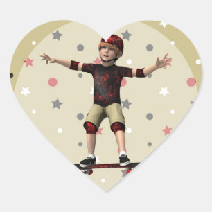 Skateboarder Hart Sticker
