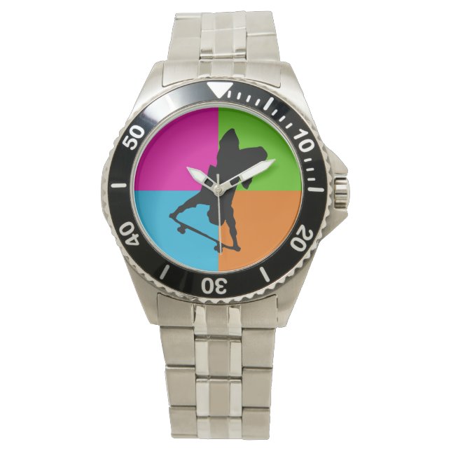 skateboarder horloge (Voorkant)