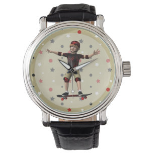Skateboarder Horloge