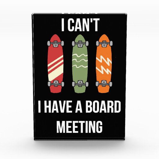 Skateboarder ik heb een bestuursvergadering fotoblokken (Voorkant)