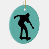 SKATEBOARDER KERSTVERSIERING KERAMISCH ORNAMENT (Rechts)