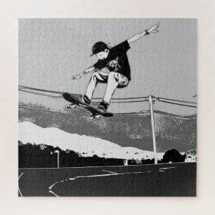 Skateboarder krijgen lucht - Skateboarder Design Legpuzzel