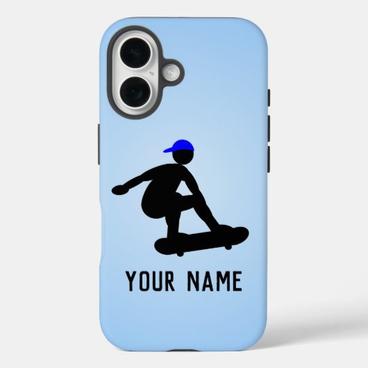 Skateboarder man doet Tricks - cool blauw op maat Case-Mate iPhone Case (Achterkant)