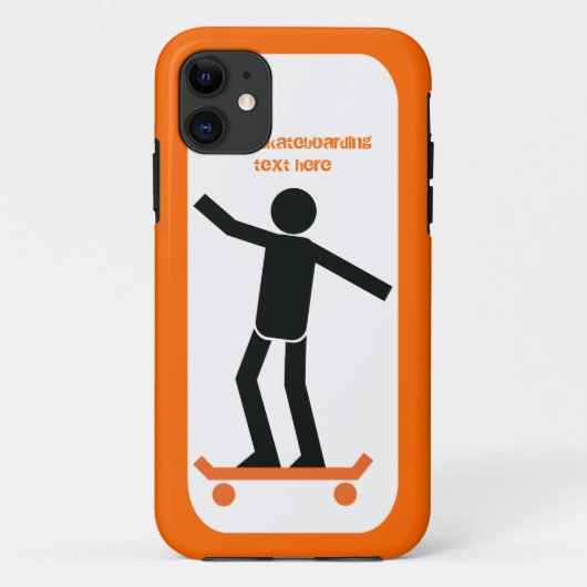 Skateboarder op zijn skateboardaangepast Case-Mate iPhone case (Achterkant)