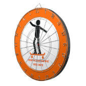 Skateboarder op zijn skateboardaangepast dartbord (Voorkant Rechts)