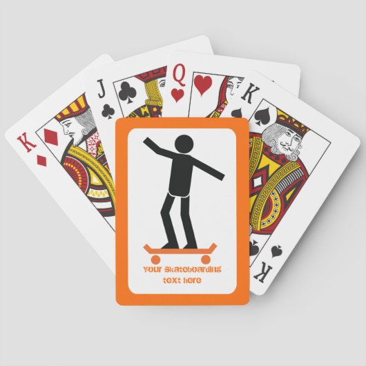 Skateboarder op zijn skateboardaangepast speelkaarten (Achterkant)