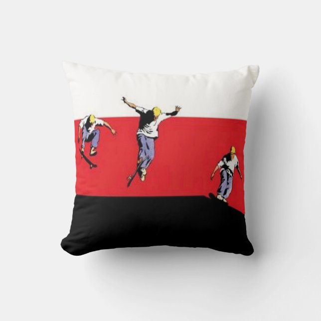 Skateboarder Pillow Kussen (Voorkant)