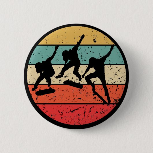 Skateboarder - retroskateboarder ronde button 5,7 cm (Voorkant)