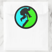 SKATEBOARDER RONDE STICKER (Tas)