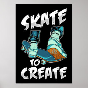 Skateboarder Schaats aan Creëer Poster