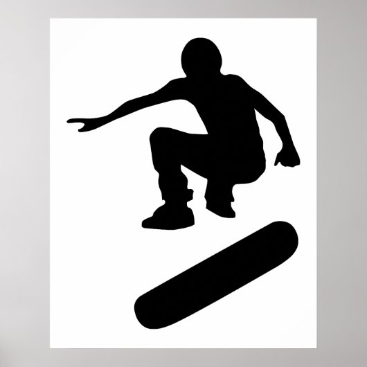 skateboarder silhouet poster (Voorkant)