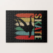 Skateboarder skateboard skateboard van de kool Ret Legpuzzel (Horizontaal)