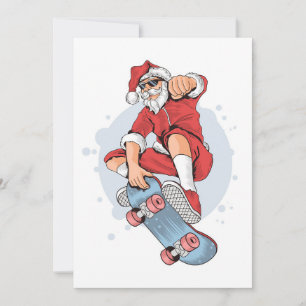 Skateboarder Skateboard Snowman Bedankkaart