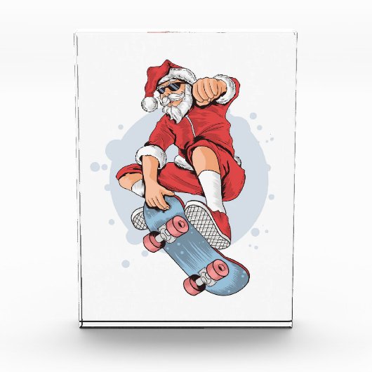 Skateboarder Skateboard Snowman Fotoblokken (Voorkant)