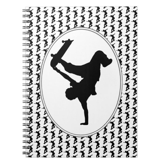 Skateboarder Skateboarden Silhouet Notitieboek (Voorkant)