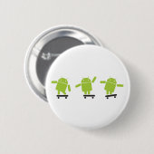 Skateboarding Android Ronde Button 5,7 Cm (Voorkant /achterkant)