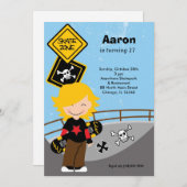 Skateboarding Birthday Kaart (Voorkant / Achterkant)