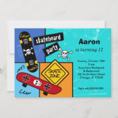 Skateboarding Birthday Kaart (Voorkant)