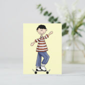 Skateboarding Boy Briefkaart (Staand voorkant)