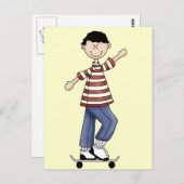 Skateboarding Boy Briefkaart (Voorkant / Achterkant)