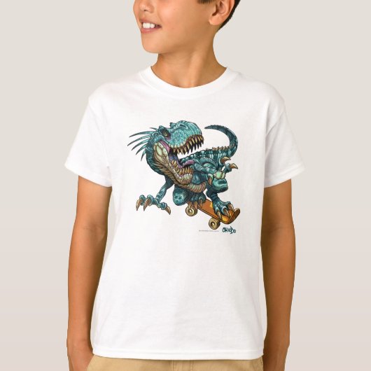 Skateboarding Dinosaur T Shirt (Voorkant)
