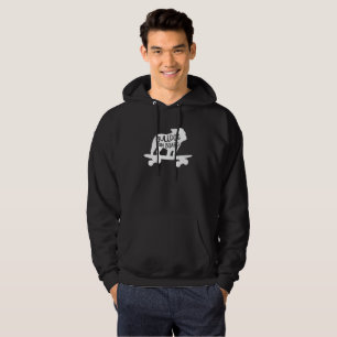 Skateboarding Dog Silhouette Bulldog aan boord Hoodie