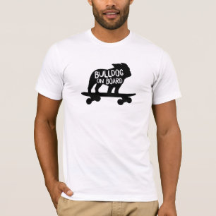 Skateboarding Dog Silhouette   Bulldog aan boord T-shirt