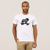 Skateboarding Dog Silhouette | Bulldog aan boord T-shirt (Voorkant volledig)