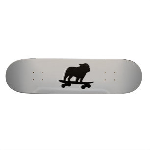 Skateboarding English Bulldog Silhouette Cool Dog Skateboard