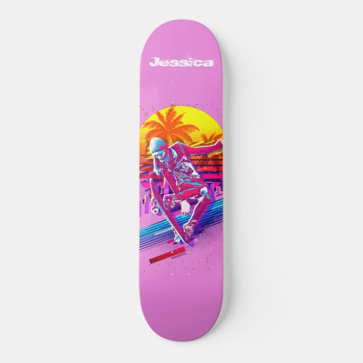 Skateboarding Girl Skateboard (Voorkant)