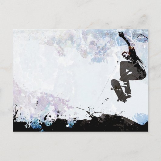 Skateboarding Grunge Layout Briefkaart (Voorkant)