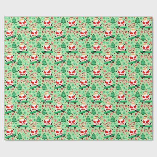 Skateboarding kerstcadeau inpakpapier (Vlak)