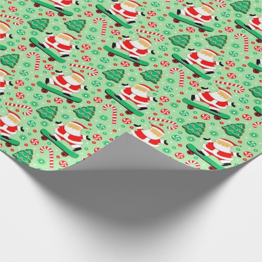 Skateboarding kerstcadeau inpakpapier (Hoek)