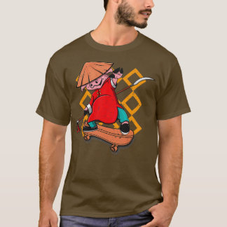 Skateboarding Kung Fu Pig T-shirt